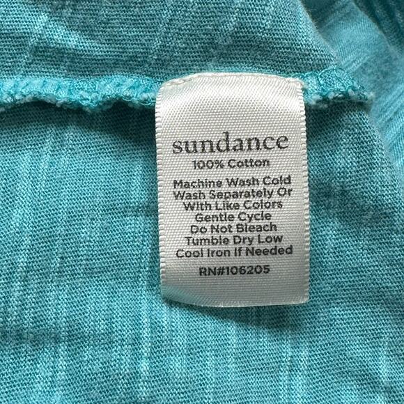 Sundance Dress Womens Medium Aqua Sleeveless 100% Cotton Ruffles Coastal Boho - Picture 7 of 7